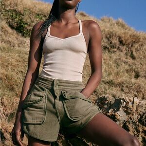 Free People Movement Timko Shorts Olive Green